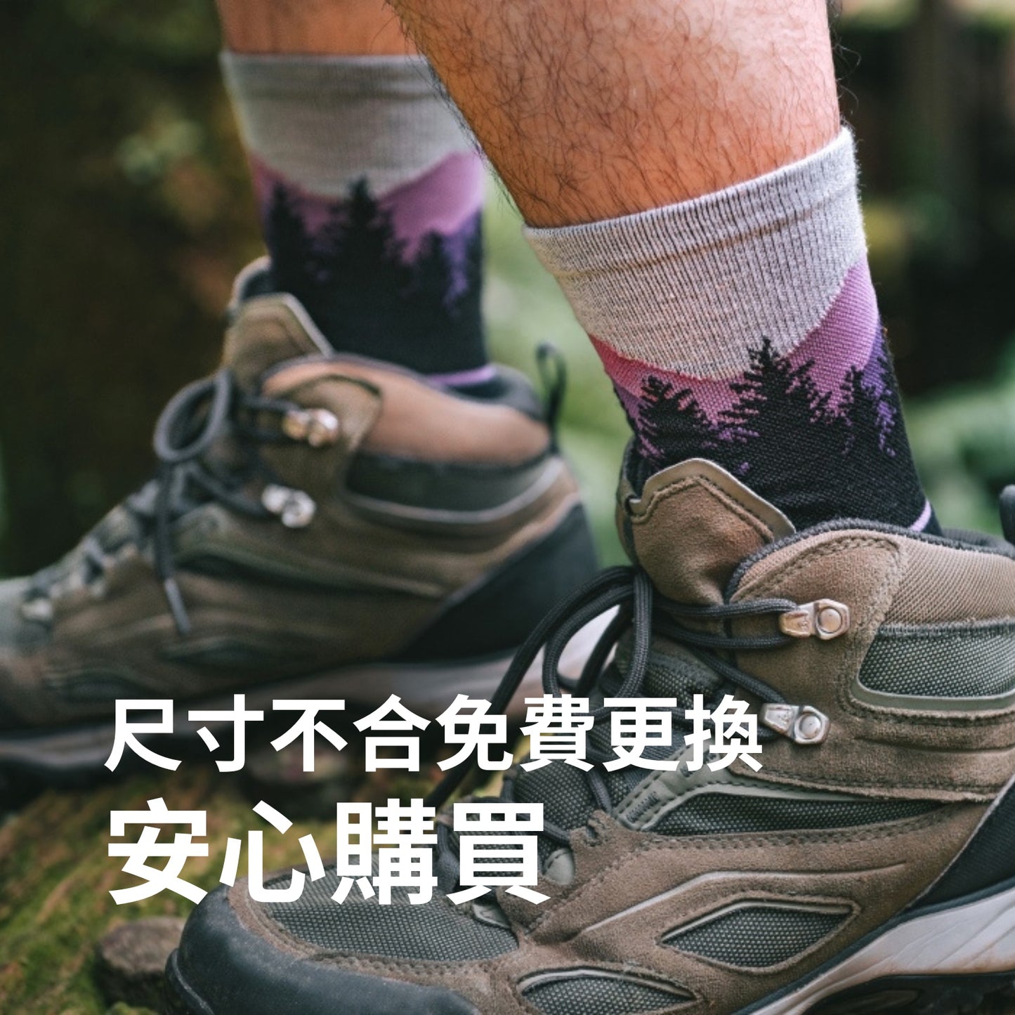 21微米羊毛登山襪-紫